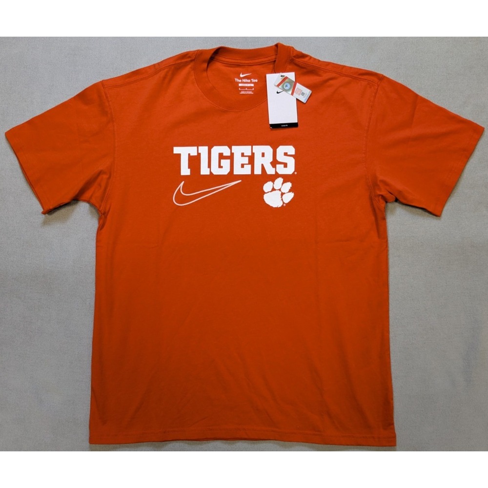 Clemson Tigers Shirt Mens Medium Orange Nike Football Training Short Sleeve New